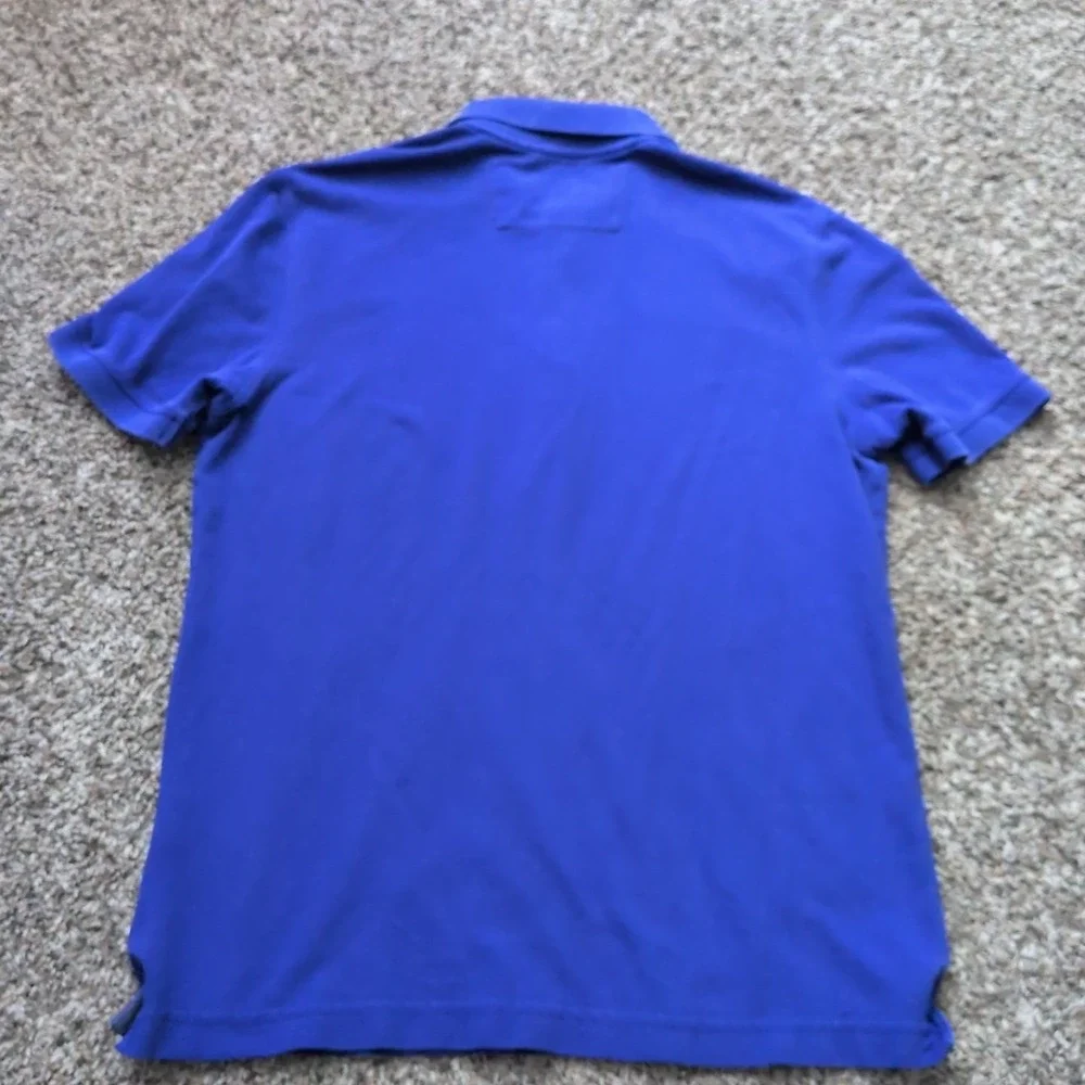 Banana Republic Pique Polo Shirt Blue‎ Elephant Logo Cotton Casual Mens Small